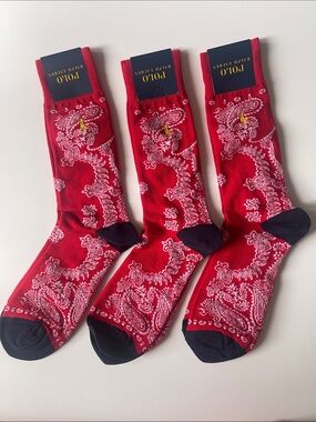 3 Pairs - Polo Ralph Lauren Paisley Socks
